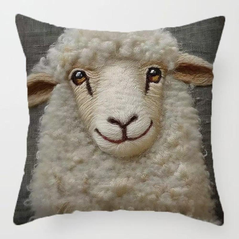 45cm Pillow Case Elephant Print Vintage Cushion Cover Bohemian Style Flower Bird Sheep Decorative Pillowcase Sofa Decoration