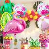 7pcs New Summer Hawaii Themed Party Balloon Set Including Flamingo Cactus Pineapple Watermelon Pattern Balloon Decorations