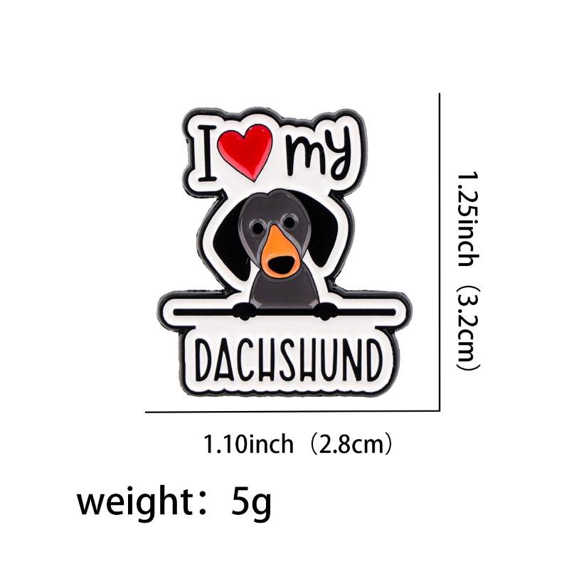 English Love Pet Dog Dog Animal Series Brooch Badge Clothing Backpack Ornament Love Brooch
