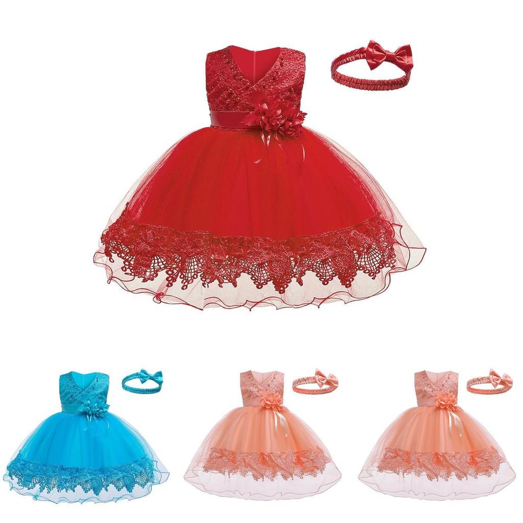 Prinsessenjurk voor Baby Meisjes Met Parels En Kant Voor Lente Zomer Herfst Winter