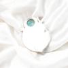 Pendente in Argento Ossidato 925 con Gemma Turchese Rame Naturale Blu 1.63" CP-22-46