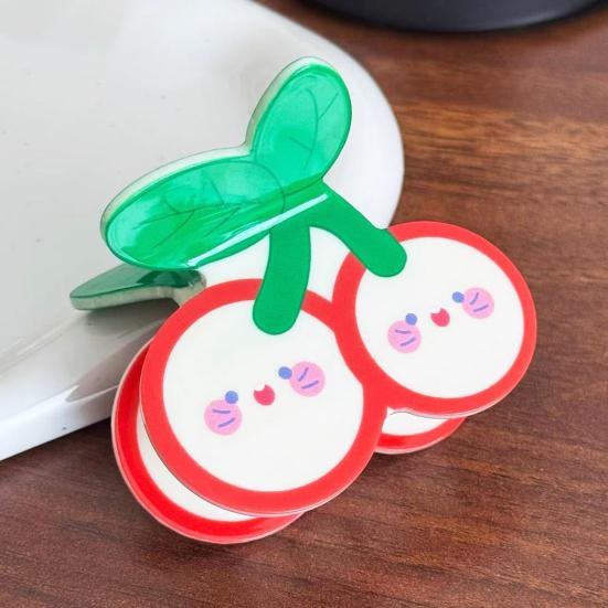 Women Hair Claw Cartoon Fruit Shape Shower Hair Clip Medium Size Acrylic Back Head Hair Claw Versatile Hair Accessory