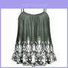 Elegant Women Print Loose Casual Summer Pleated Flowy Sleeveless Camisole Tank Tops