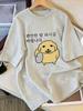 Summer New Elegant Unisexs And Unisexs Drop Shoulder Round Neck Tshirt Short Sleeve Japanese And Korean Style Cartoon Puppy