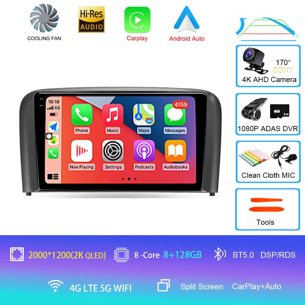 Car Radio Android 14 Carplay Auto 2K Screen Multimedia Player For Volvo S80 2004 2005 2006 2 Din Autoradio Stereo