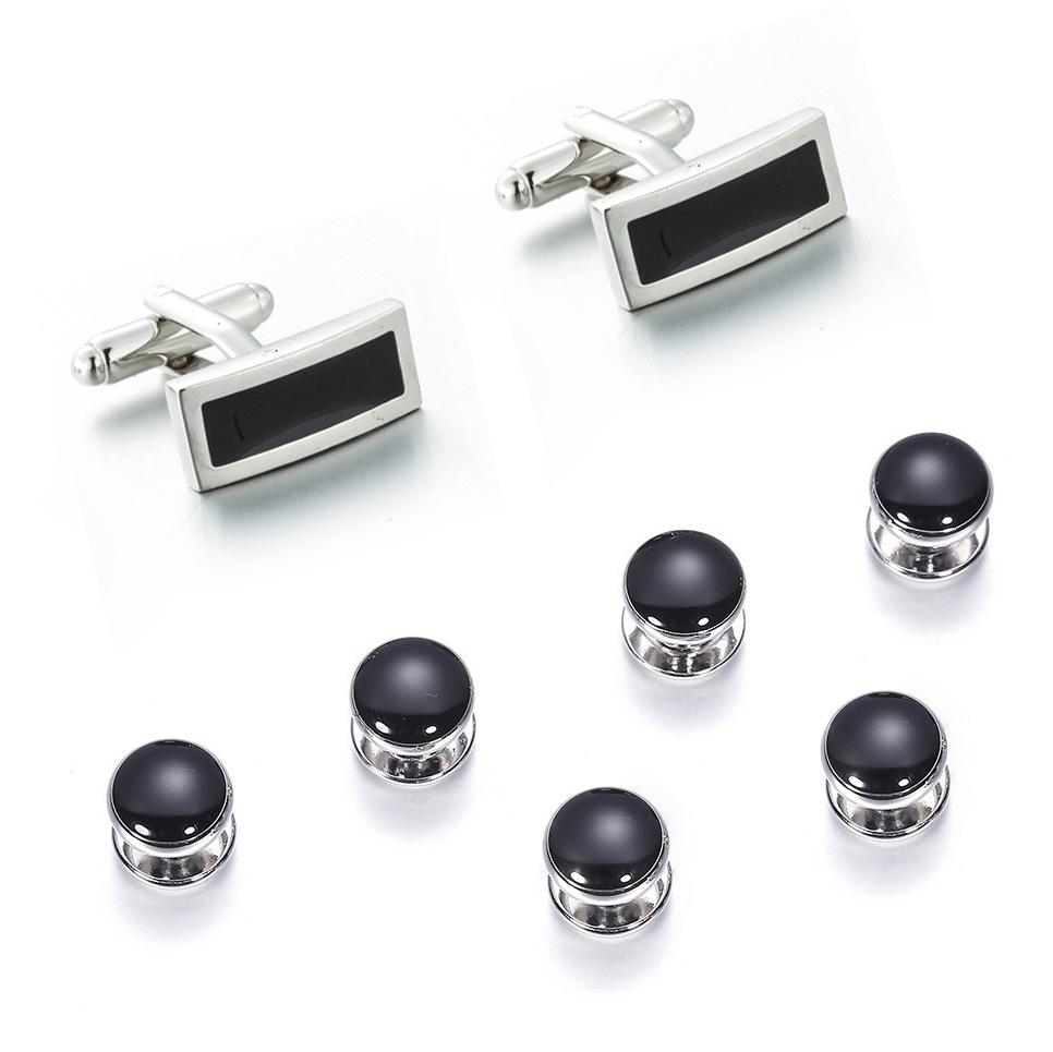 Simple new rectangular buttons, foreign trade cross-border French shirt cuffs, men's cufflinks cufflinks