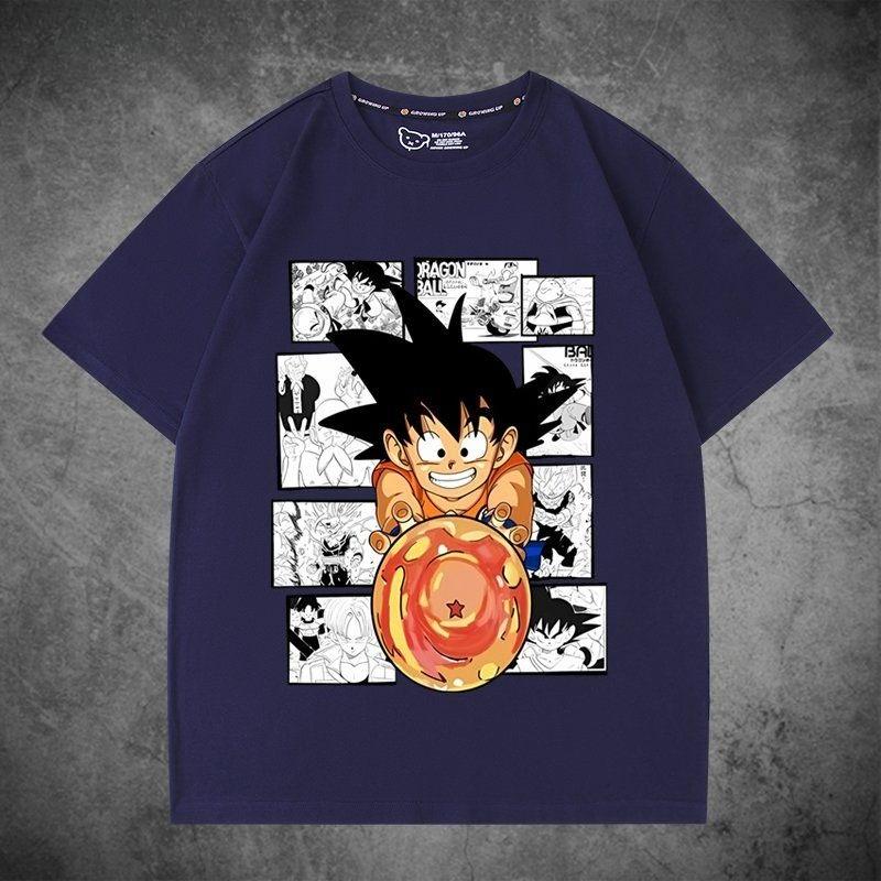 Dragon Ball Wukong joint short-sleeved T-shirt male queen big hand-painted same men's and women's pure clothes loose halfsleeves