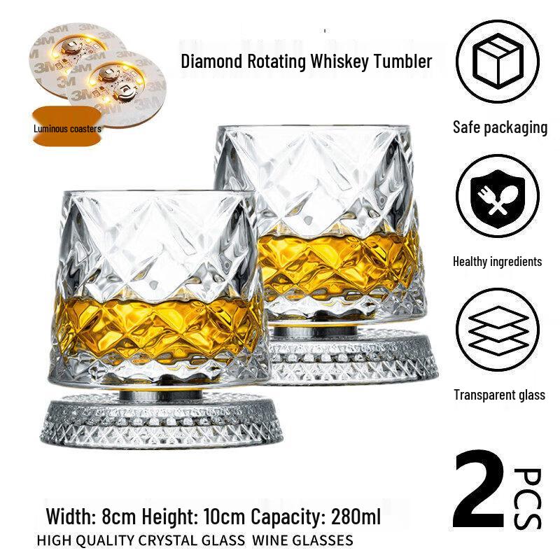 Qiwei 2026 Rotating Crystal Whiskey Glass