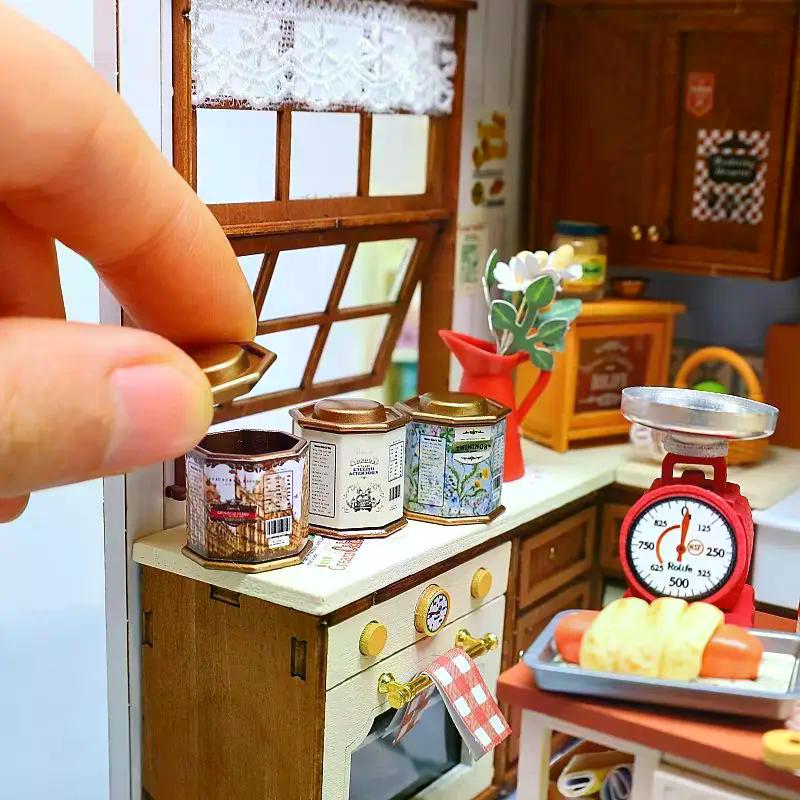 1Pcs 1:12 Doll House Coffee Can Miniature Tea Can Model Simulation Item Ornament Doll House Furniture Decor Accessories Toys