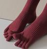High Quality Women's Solid Color Knee High Anti-Slip Socks  Athletic for Yoga, Pilates & Fitness, Breathable Five Toes