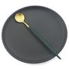 Juego de cucharas con mango largo dorado de 6 uds., juego de cubiertos de acero inoxidable mate, bebida agitadora pulida, helado, postre, cuchara para té, vajilla
