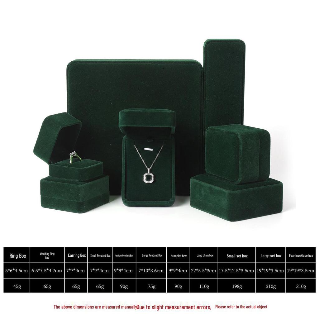 Velvet Jewelry Box with Rounded Corners - Ring, Necklace, Bracelet, Earring Storage