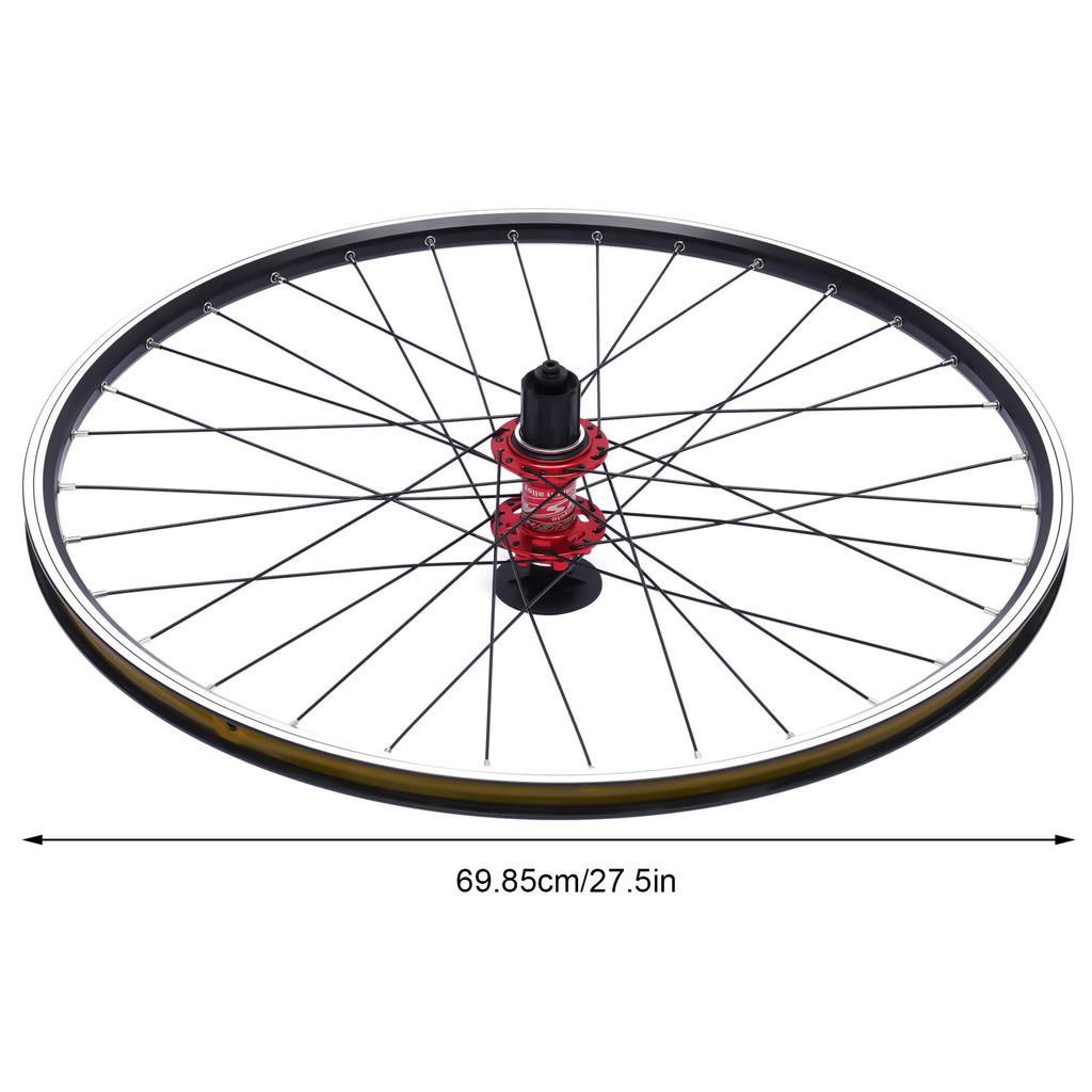 Mountain Bike Wheelset 69.9cm/27.5Inch, Aluminum Alloy Rim Disc Brake MTB Wheelset, Quick Release Front Rear Wheels Black Bike