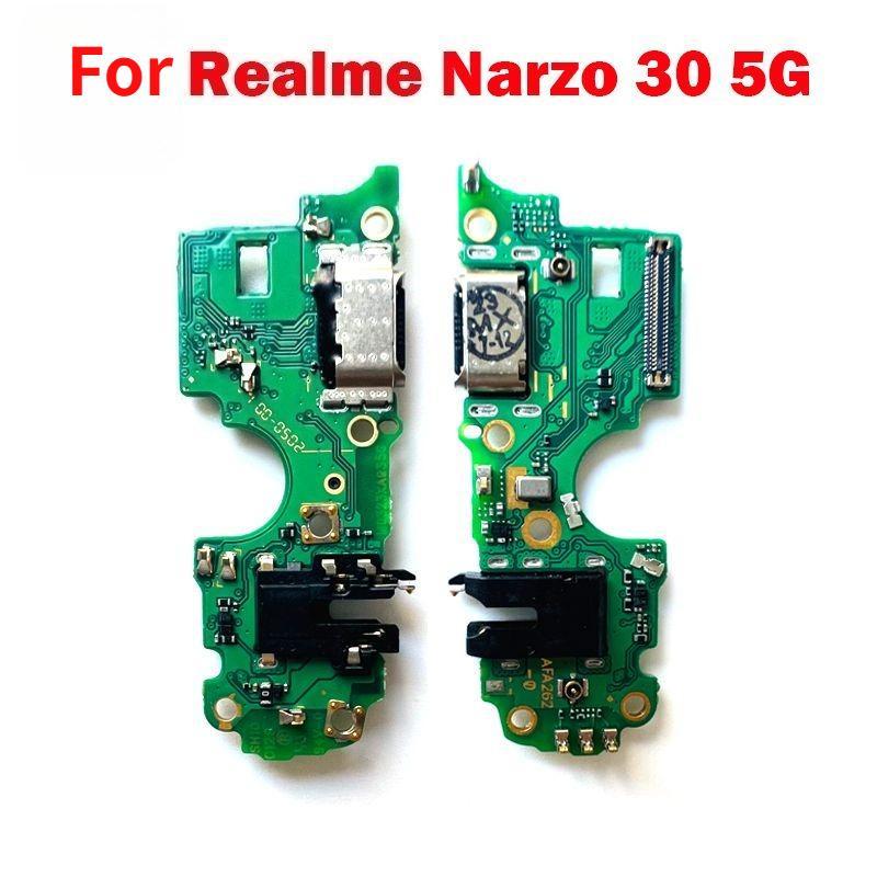 For OPPO Realme Narzo 30 5G (RMX3242) USB Charging Port Dock Connector Charger Board Microphone Module Flex Cable