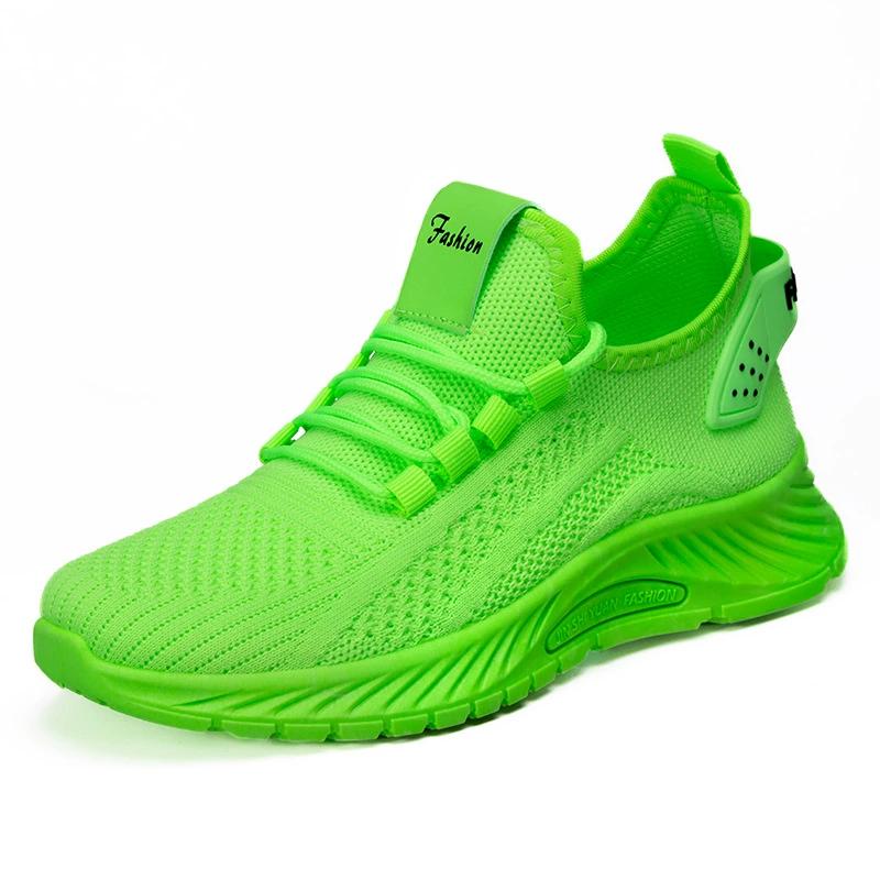 

Women s Breathable Knit Athletic Sneakers Lightweight Non-Slip Casual Walking Shoes 43 зелений