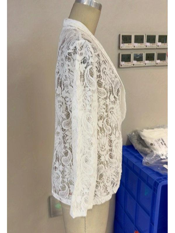 Europäische & Amerikanische 2025 Stilvolle Frühling/Sommer Einfarbige Spitze Jacke