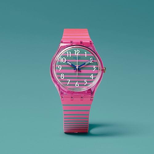 Swatch Electrifying Summer Gent Watch, SO28P105, Pink