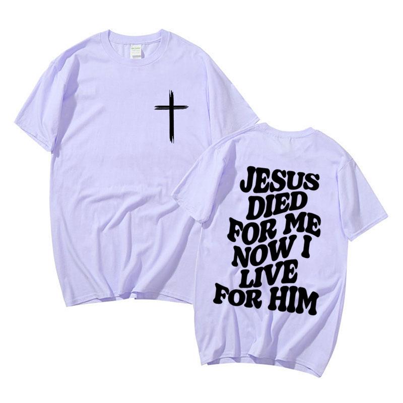 Mens Aesthetic Christian T Shirt Jesus Bible Verse Letters Print Apparel Tshirt Unisex Harajuku Casual Oversized TShirts Tops