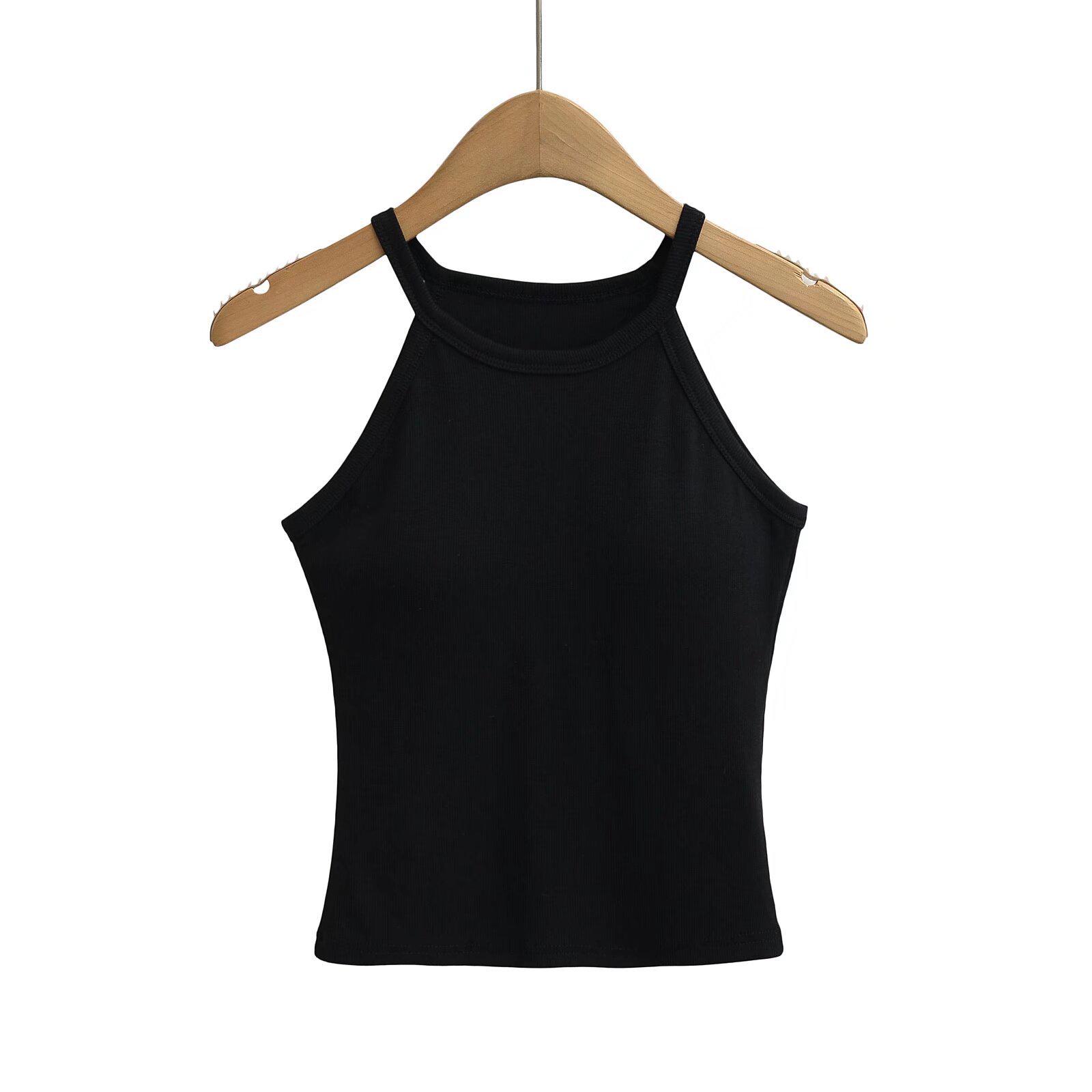 

Spring/Summer 2025 Women s Slimming Halter Camisole with Chest Pads Small чорний
