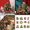Green Wooden Christmas Tree Ornaments Set For Festive Home And Office Decor