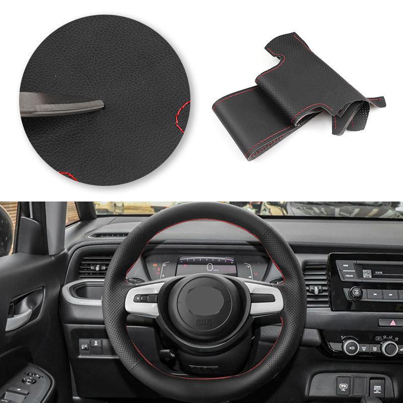 For Honda Fit Jazz     2024 (2-Spoke) Car Steering Wheel Cover Trim Accessories Interior Microfiber Leather