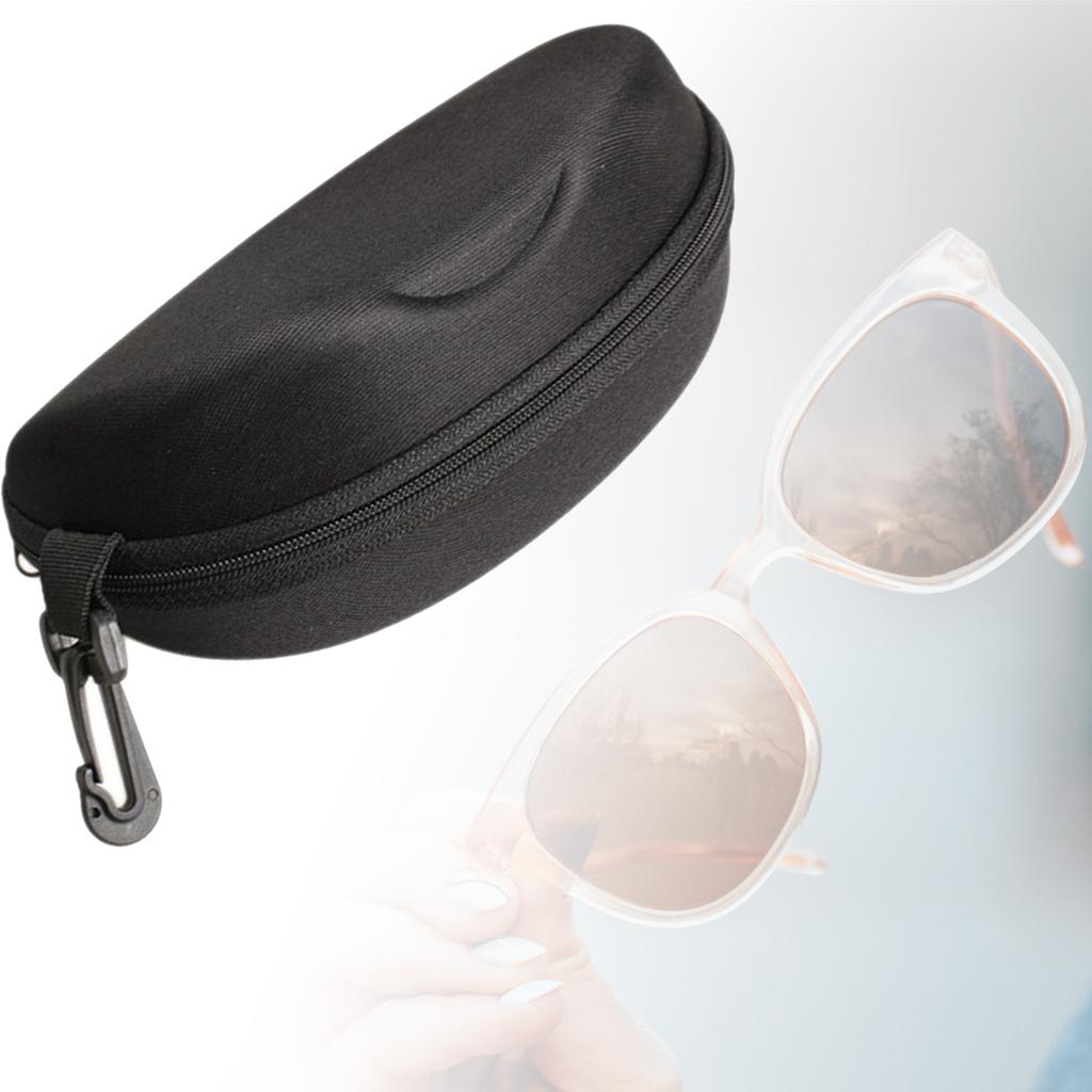 Portable Hard Shell Sunglasses Protector Travel Zipper Eyeglasses Case Hook Suitable For Sunglasses Reading Glasses