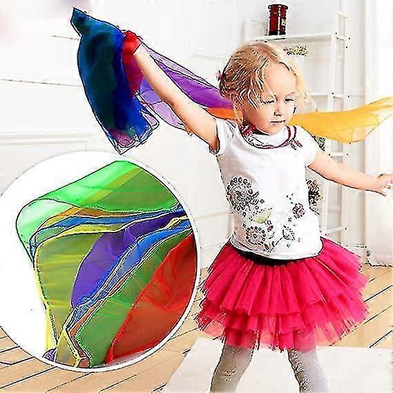 24pcs Juggling Scarves Dance Scarf Magic Scarves Musical Square Movement Scarves For Kids And Adults, 60 X 60 Cm In 6 Colors