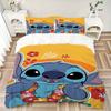 3pcs Stitch Printed Bedding Set, Breathable And Soft, Machine Washable, Christmas Gift, Suitable for Bedroom Decoration, 107