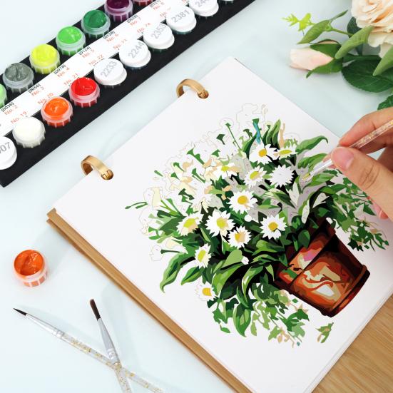 2026 Desk Calendar Water-Resistant Multipurpose Monthly Desk Calendar with Pre-Printed Canvas Paints DIY Art Supplies