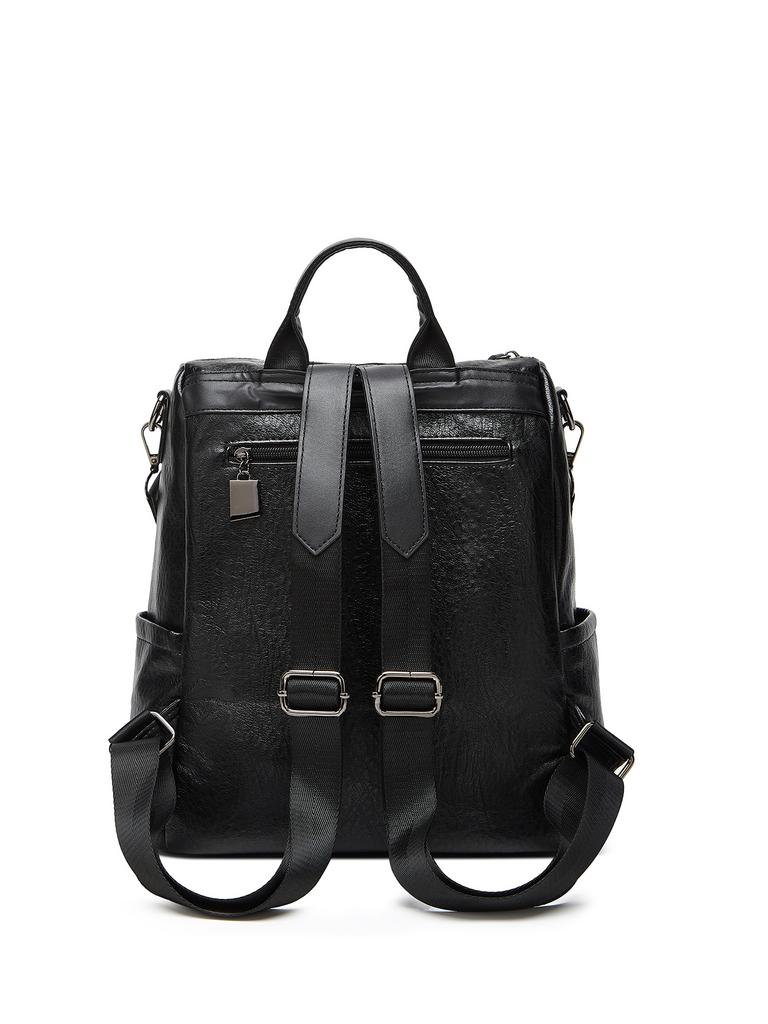 Large-Capacity Minimalist Multi-Pocket New Style Fashiable Versatile Women's Solid-Color Backpack