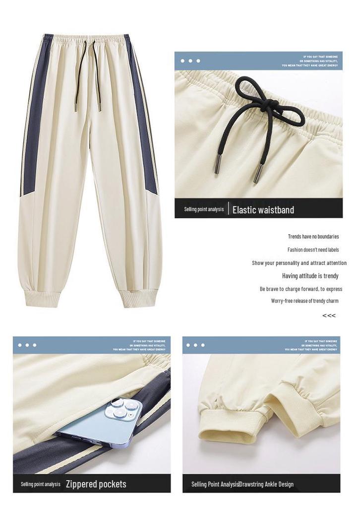 2025 New Cross-border Men's Two-Stripe Casual Crew Neck Outfit - Youth Spring/Autumn Fashion Set