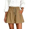 Women’s Loose Fit Lightweight Drawstring Shorts with Pockets Elastic Waist Relaxed Fit Summer Casual Skirt Pants for Everyday Wear
