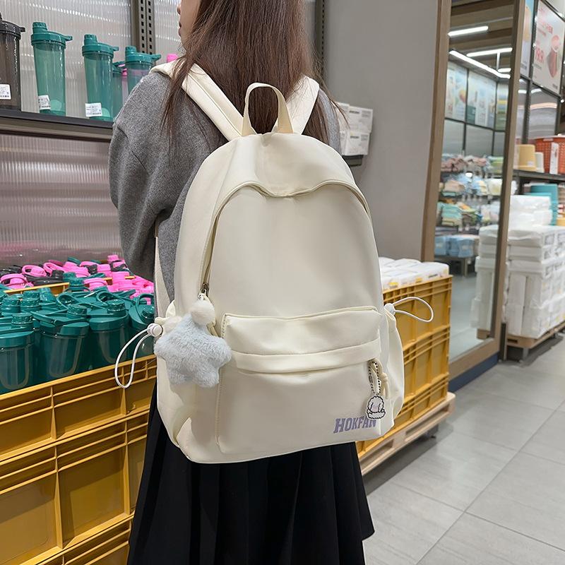 Korean Schoolbag Female College Student Simple and Versatile Commuting Travel Small Backpack Girl Japanese Casual Shopping Backpack