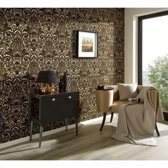 Papier peint intissé - A.S. CREATION - Castello - Noir - 0,52 x 10,05 m - Raccord 64 cm