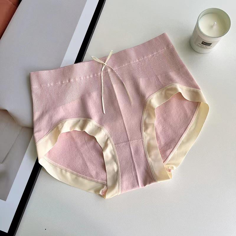 

Женское бесшовное нижнее белье из чистого хлопка со средней высокой посадкой - Мягкое и удобное Girlish Pink