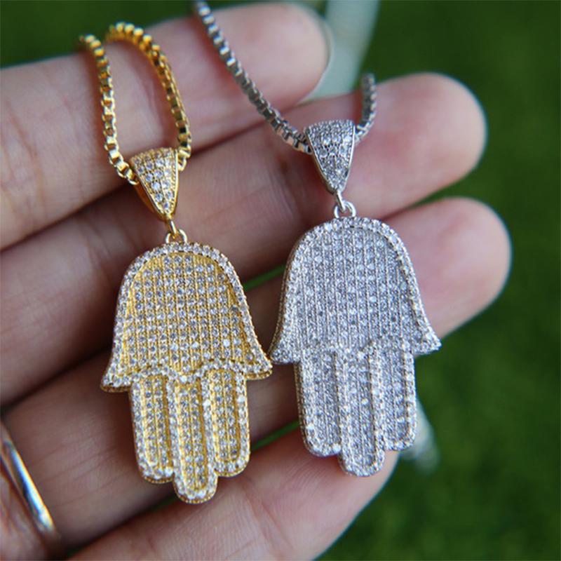 Buy Hip Hop Iced Out Full Hamsa Hand 