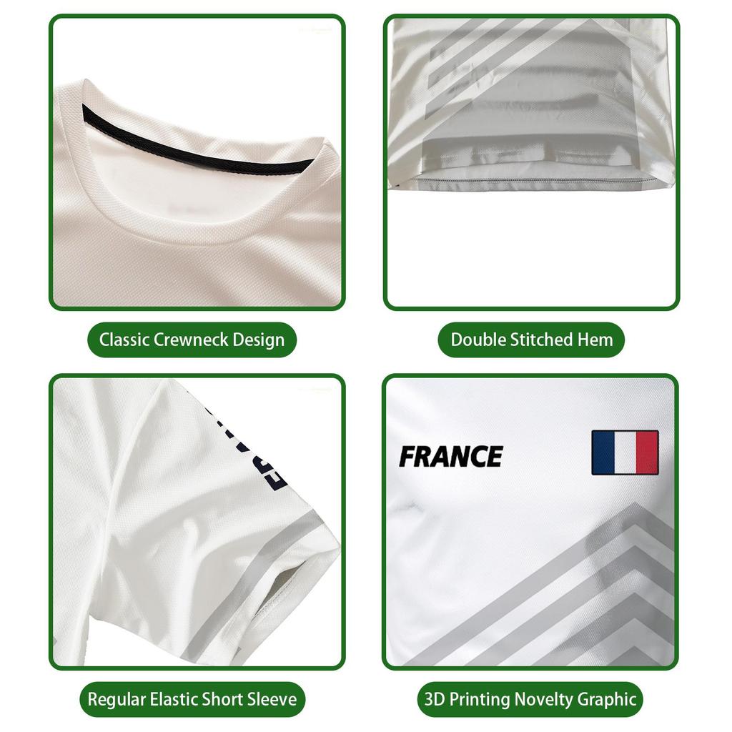 France Flag 3D Print T-shirt Summer Outdoor Sports Casual Breathable Quick-drying Tops Men Women Fashion O-Neck Football Jersey