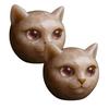 Handmade Cat Stone Imitation Crystal Cat Head Sculpture Resin Healing Stone Mini Cat Statue Keepsake Home Decor Gift for Cat Lovers