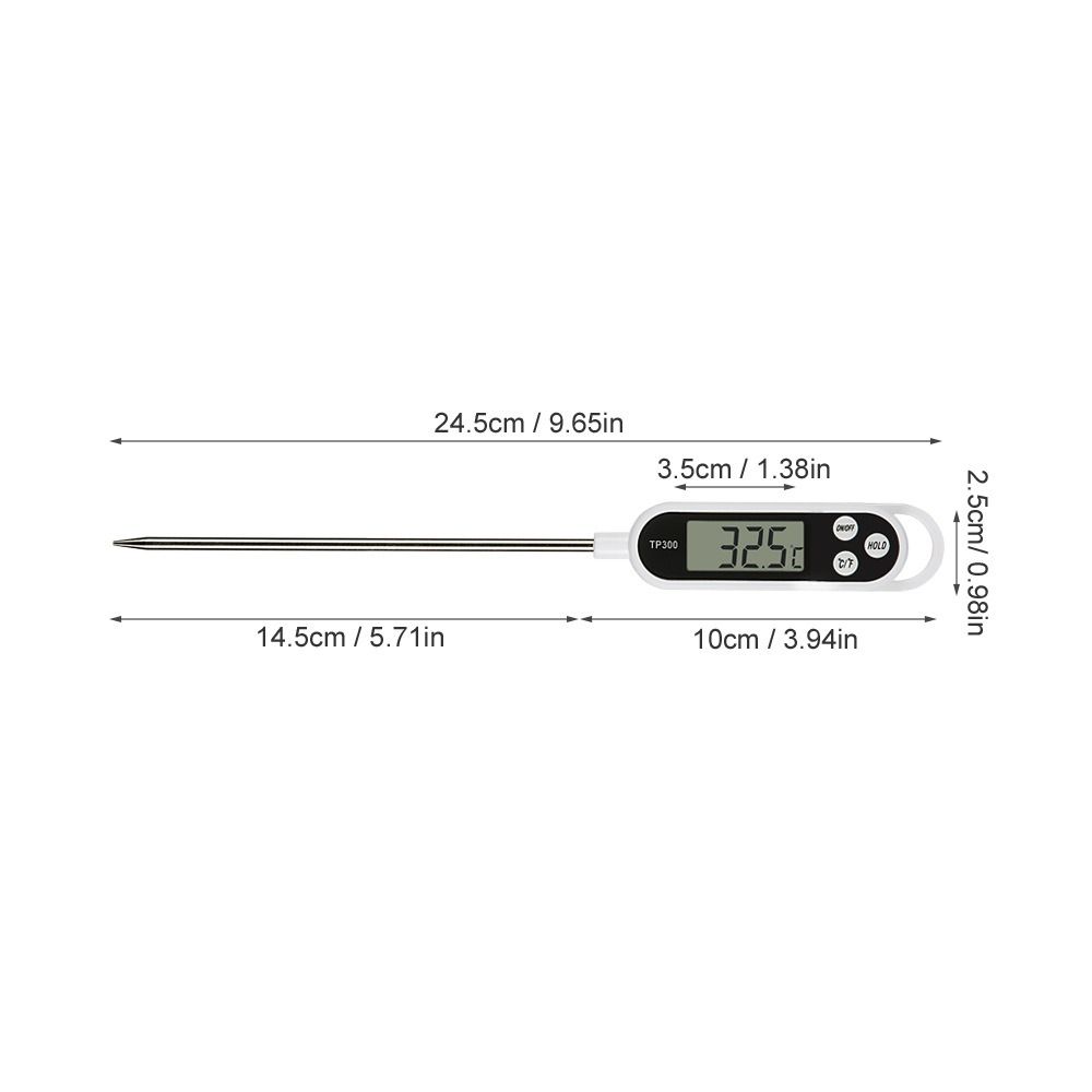 Instant Read Digital Food Thermometer Waterproof Long Probe Meat Thermometer Cooking Backlit Display