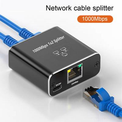 Ethernetový splitter 1000 Mb/s Vysokorychlostní 1 až 2 zařízení Simultánní síťový Síťový splitter pro stabilní přenos signálu