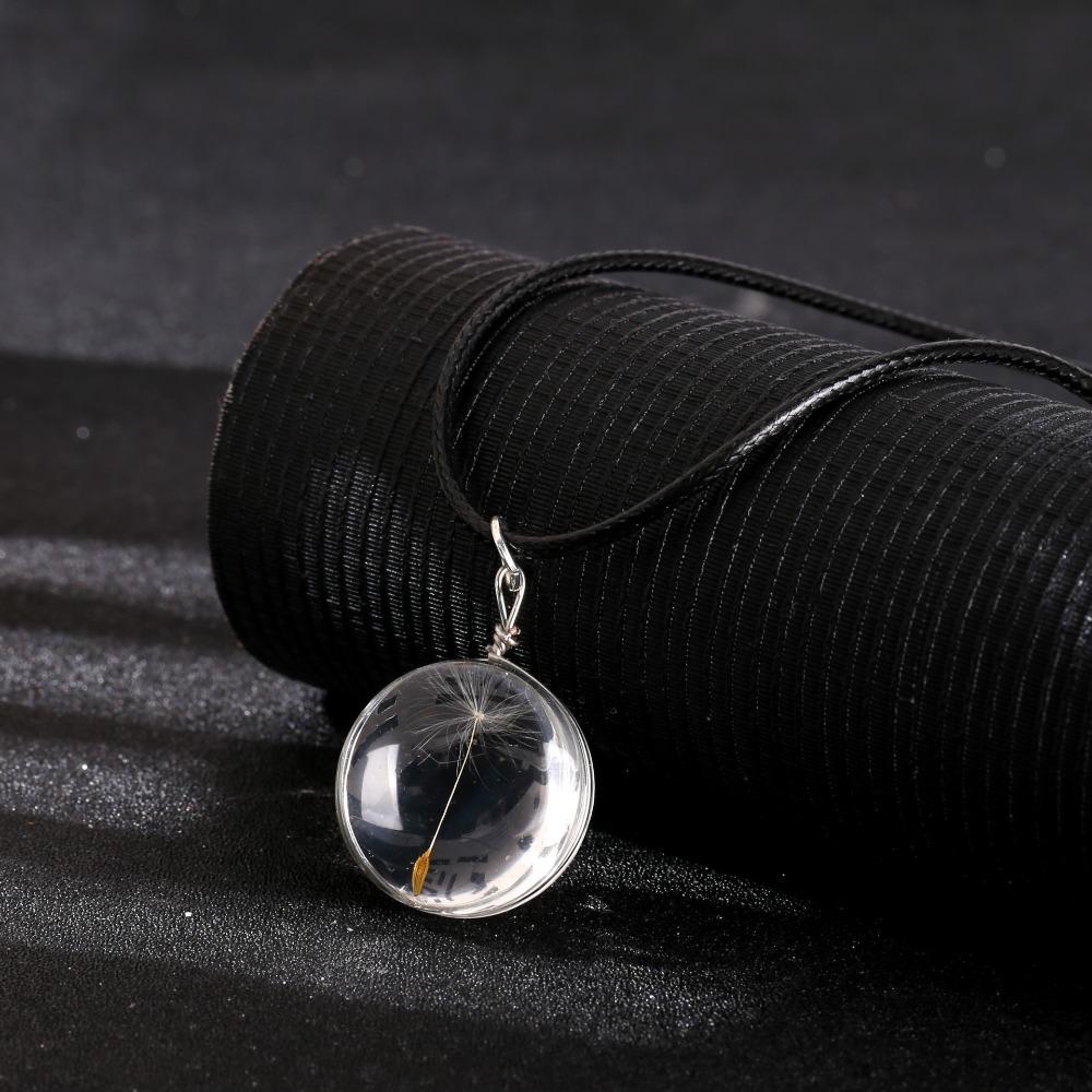 Trendy Retro Dandelion Oval Square Heart Crystal Pendant Necklace for Women men Long Chokers Personality Jewelry Accessory Gifts