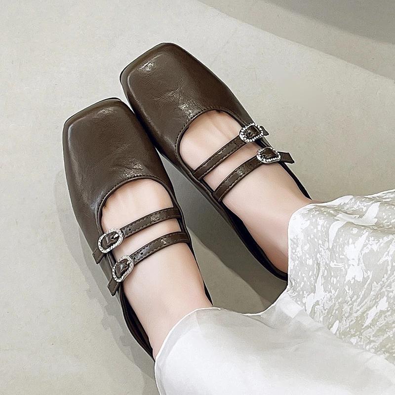Fashion Square Toe Women Mary Jane Shoes Fashion Shallow Ladies Casual Soft Sole Flats 2025 Spring Women's Comfort Ballerinas Shoes