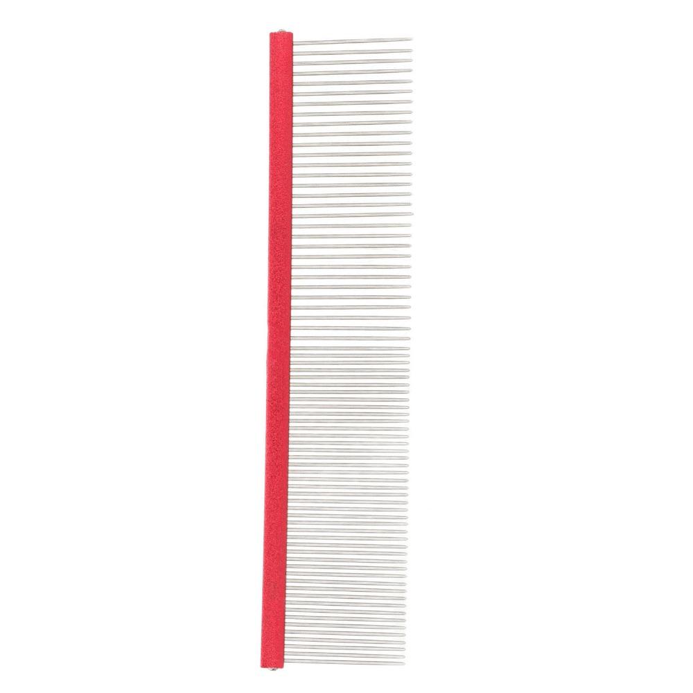 Non Slip Handle Dog Grooming Comb Metal Dual Teeth Comb Pet Straight Comb  Dog Cat Grooming
