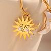 MamacitaSlay Creative 316L Stainless Steel Shell Pearl Sun Moon Earrings Waterproof Jewelry Women's 18K Gold Plated Earrings