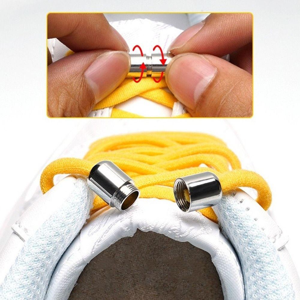 New Semicircle No Tie Shoelaces Elastic Metal Lock Lazy Laces Adjustable One Size Fits All Shoe Rope Shoes Accessories