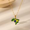 Hot Selling Creative World Maps Venezuela Dominican Paraguay National Flags Stainless Steel Jewelry Necklace Pendant