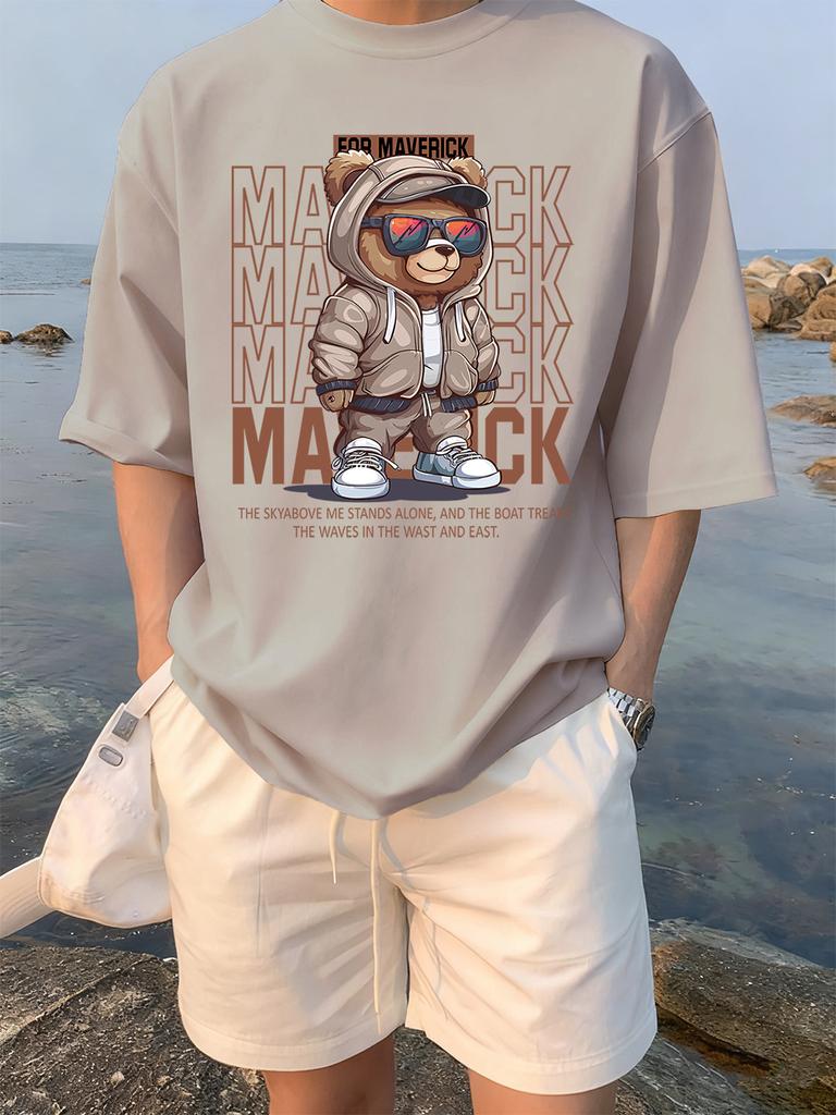 Funny Toy Bow Bear Cartoon Prints TShirts Womens Summer Cotton Short Sleeve Tees Loose ONeck Soft Tops Casual Womans Clothes