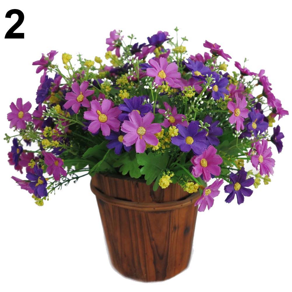 Good looking 1 Bouquet 28 Heads Artificial Fake Cute Daisys Flower Home Wedding Garden Decor Flower decorative not pot