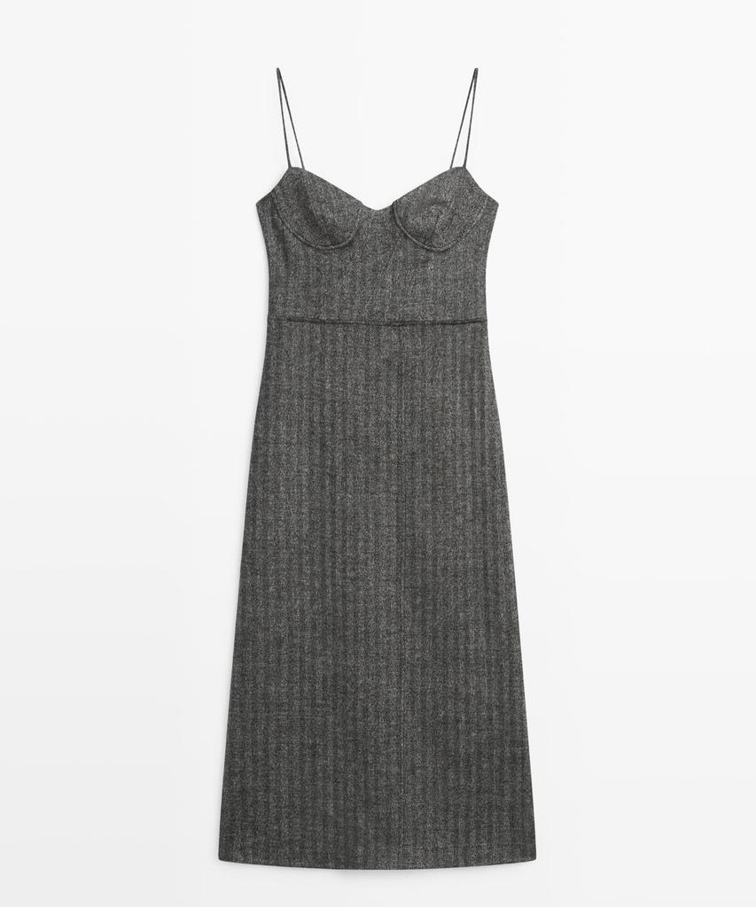 Masimodutti Strap Midi Dress