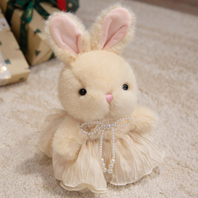 Cute Sitting Position Little Rabbit Plush Toy Floral Skirt Rabbit Doll Grab Machine Doll Girl Birthday Gift